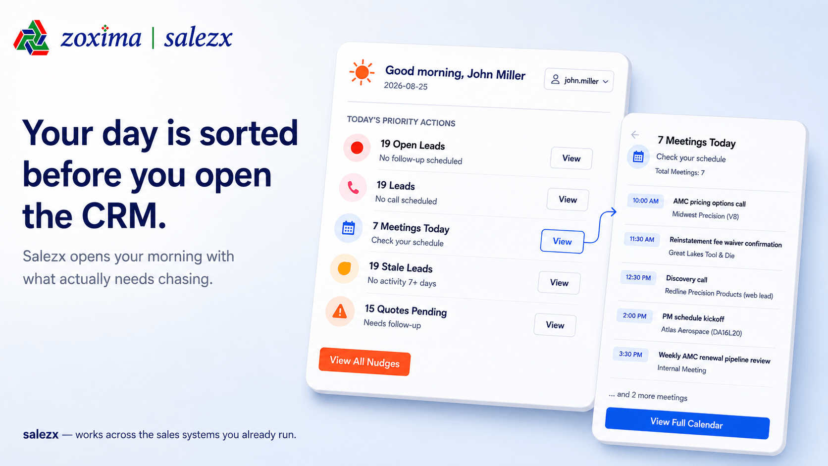 Your day is sorted before you open the CRM